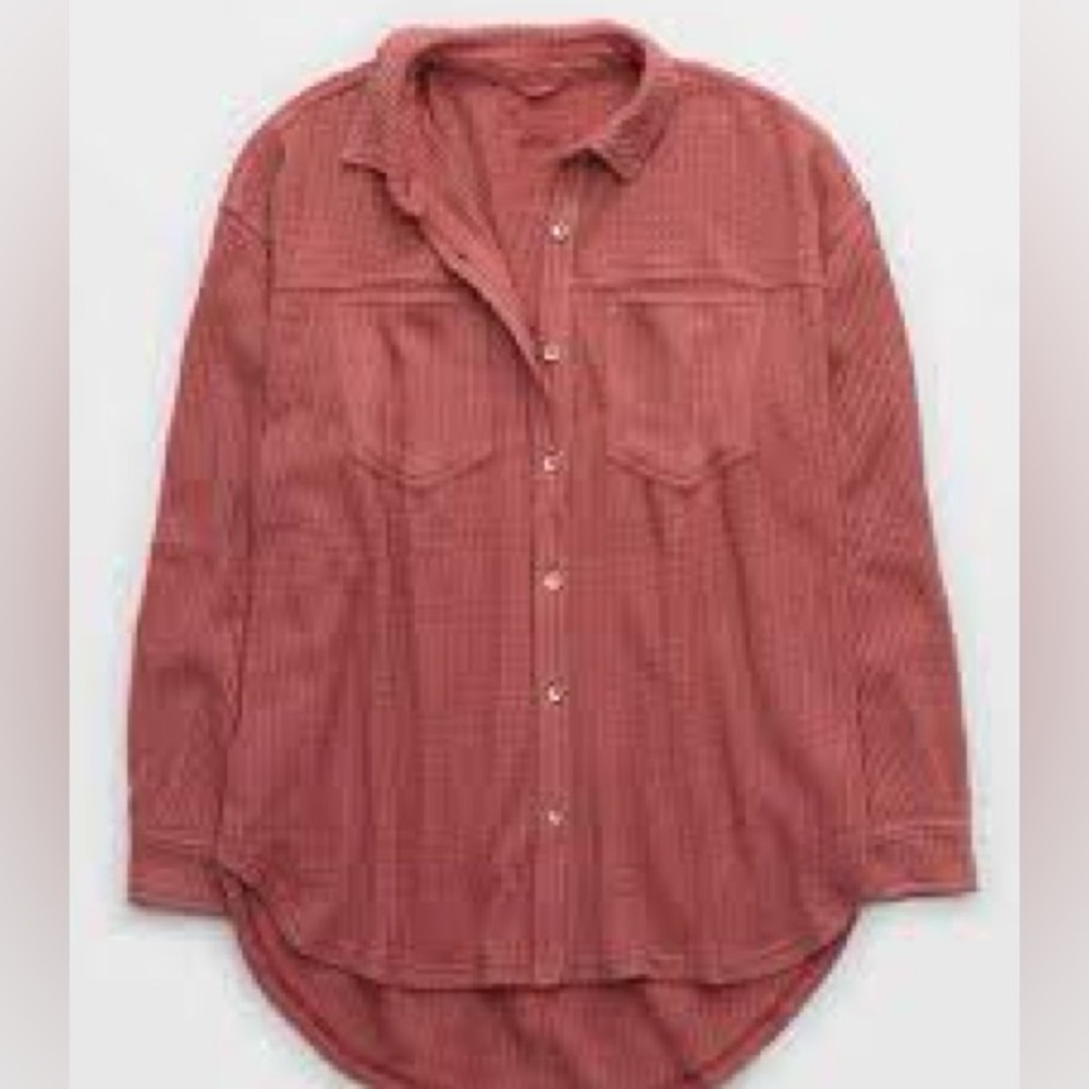 Aerie Lumberjane Waffle Button Down